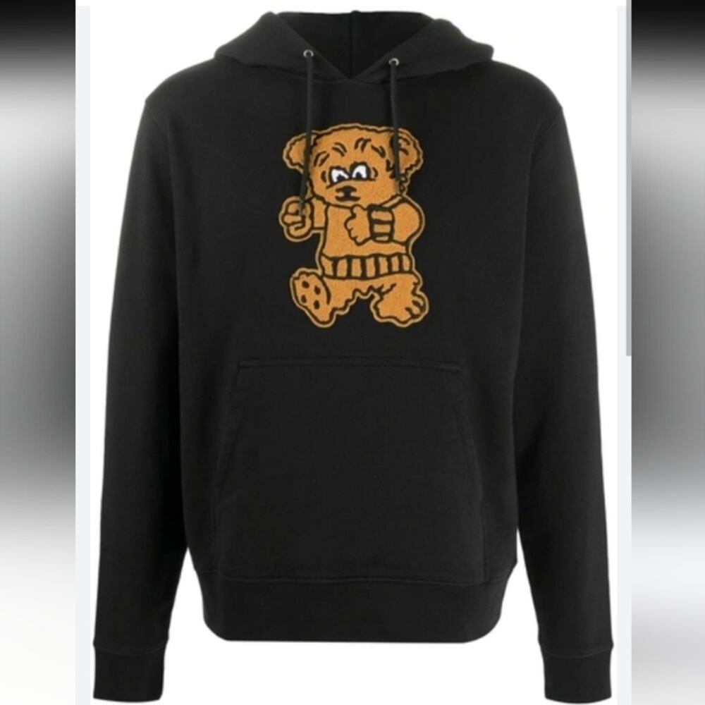 SANDRO Paris Teddy Hoodie in Black Size Mens M